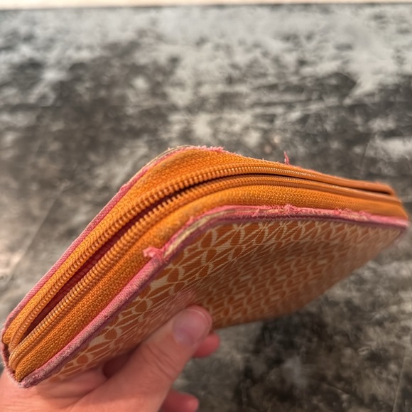 Fossil Orange Print Coated Canvas Zip Around Wallet - Picture 5 of 5